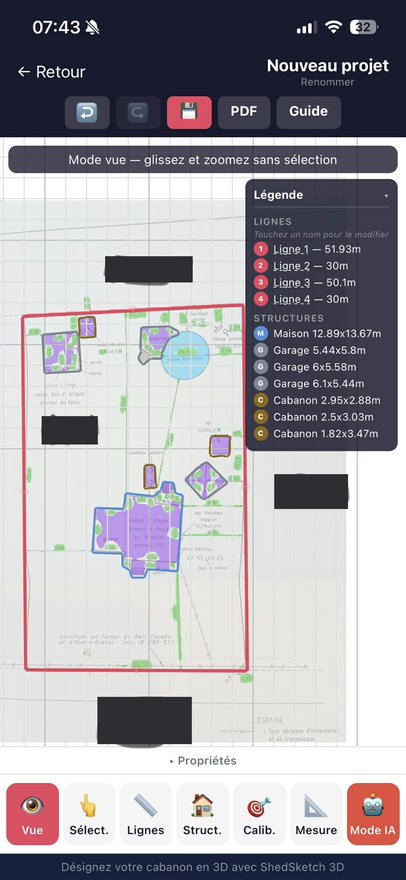 LotScan - Vue du plan avec certificat de localisation